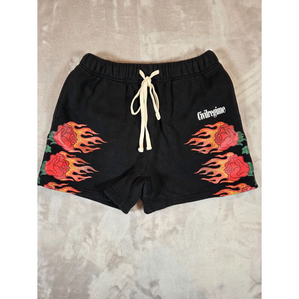 Civil Regime Shorts Limited Edition Roses Flames Men's Large